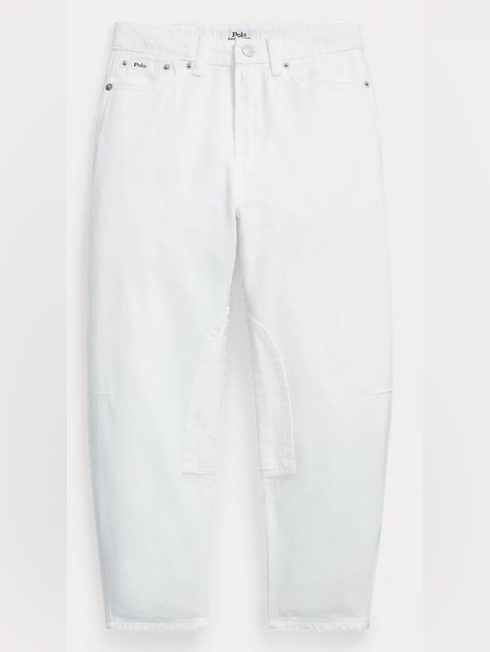 Polo Ralph Lauren Girls Curved Tapered Denim Jeans White 6X Adjustable Waist